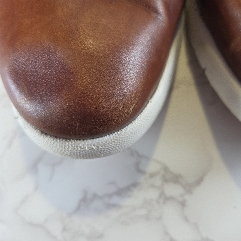 Men's Casual Leather Sneakers - Brown - Picture 5 of 8